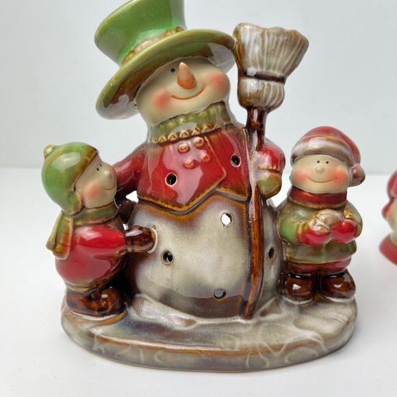 Yankee Candle Snowmen Kids Candle Holder by Ronnie Walter w/ 3 Matching Minis - Picture 15 of 15